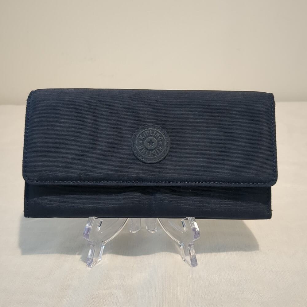 Kipling Blue Nylon New Teddi Snap Wallet Organizer Trifold